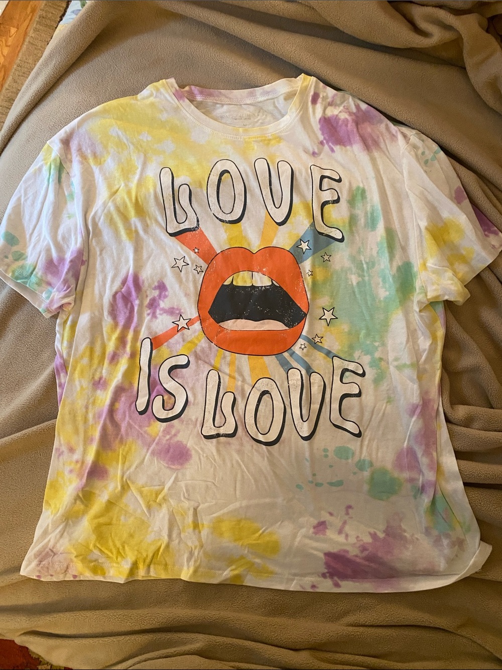 Black Label Kids Tie-Dye Tee with 'Love Is Love' Graphic - Orange Lip